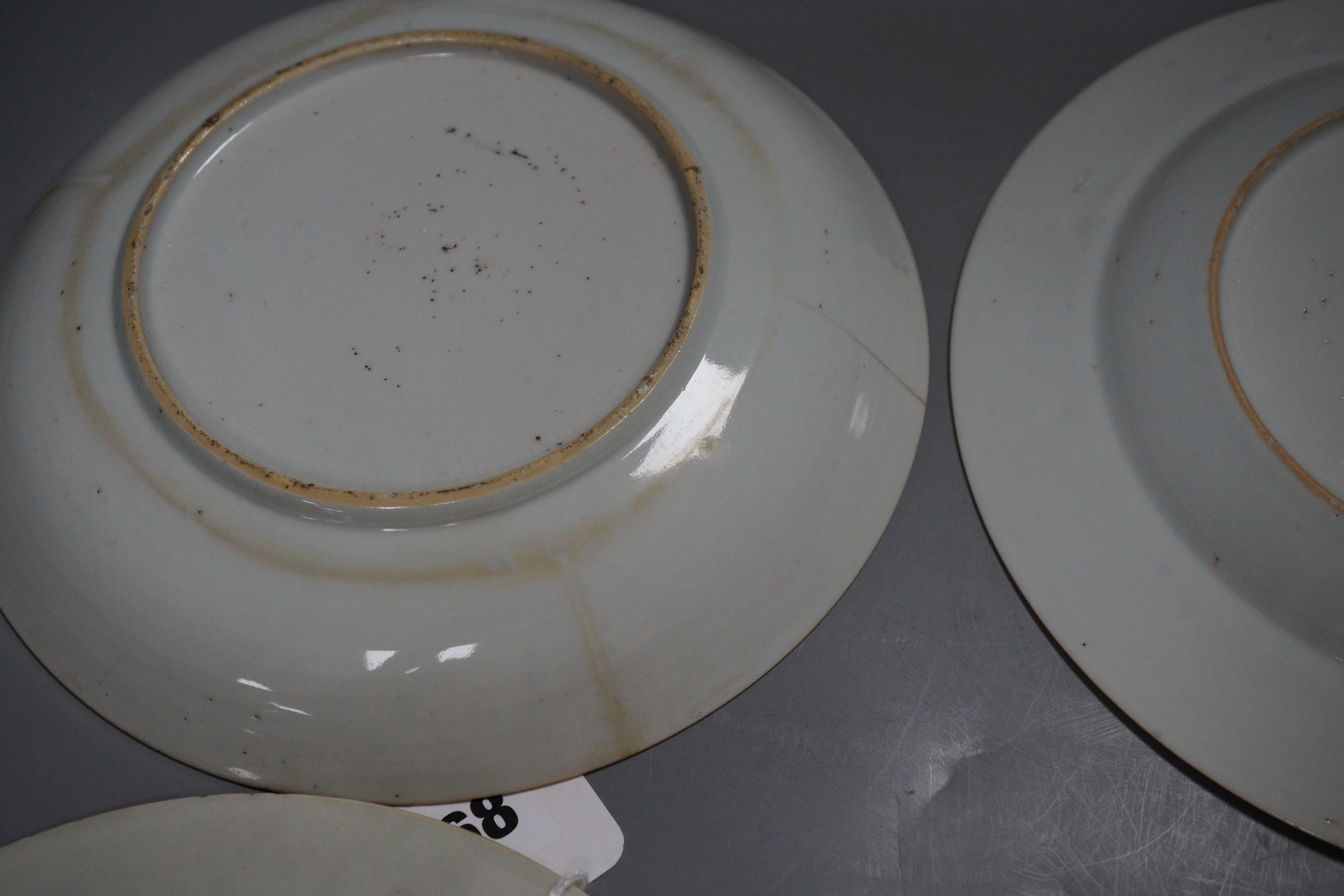 A pair of 18th century Chinese export plates and two others